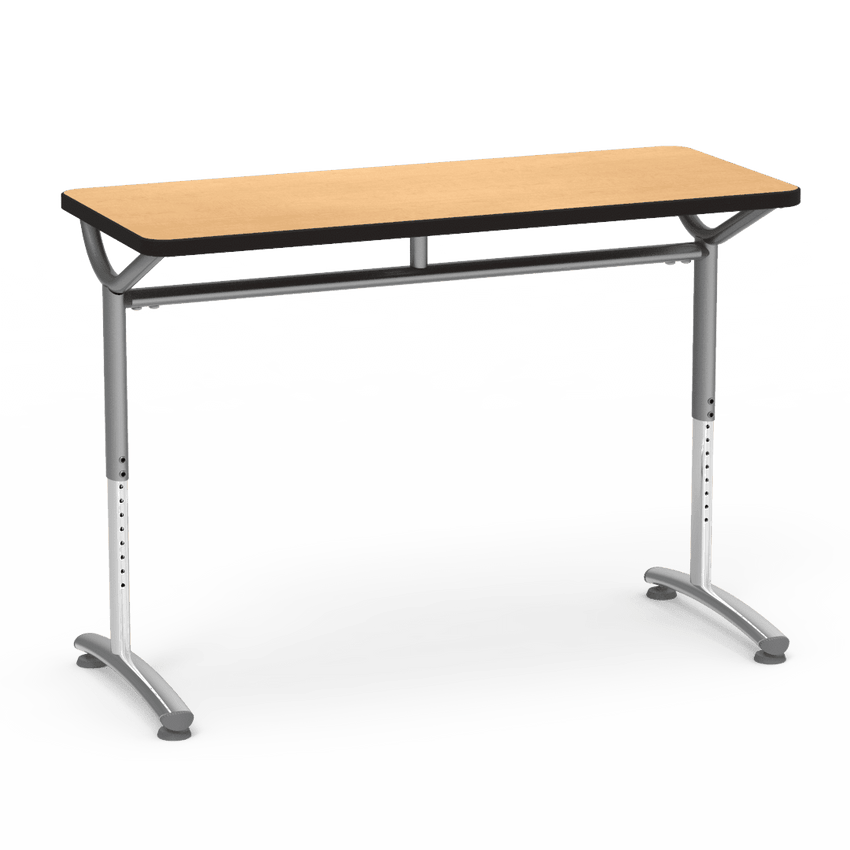 Virco TEXT Series Training Study Computer Desk Table 48"W x 20"D x 26"-34"H (TABLE-TE20488YADJ) - SchoolOutlet