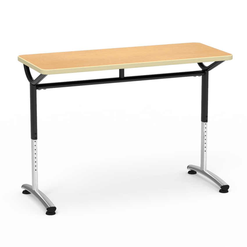 Virco TEXT Series Training Study Computer Desk Table 48"W x 20"D x 26"-34"H (TABLE-TE20488YADJ) - SchoolOutlet