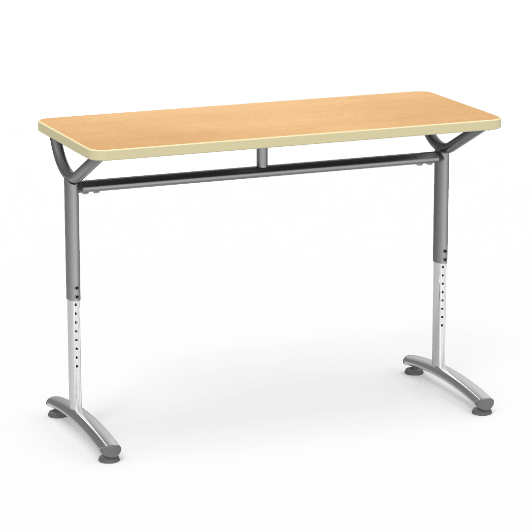 Virco TEXT Series Training Study Computer Desk Table 48"W x 20"D x 26"-34"H (TABLE-TE20488YADJ) - SchoolOutlet