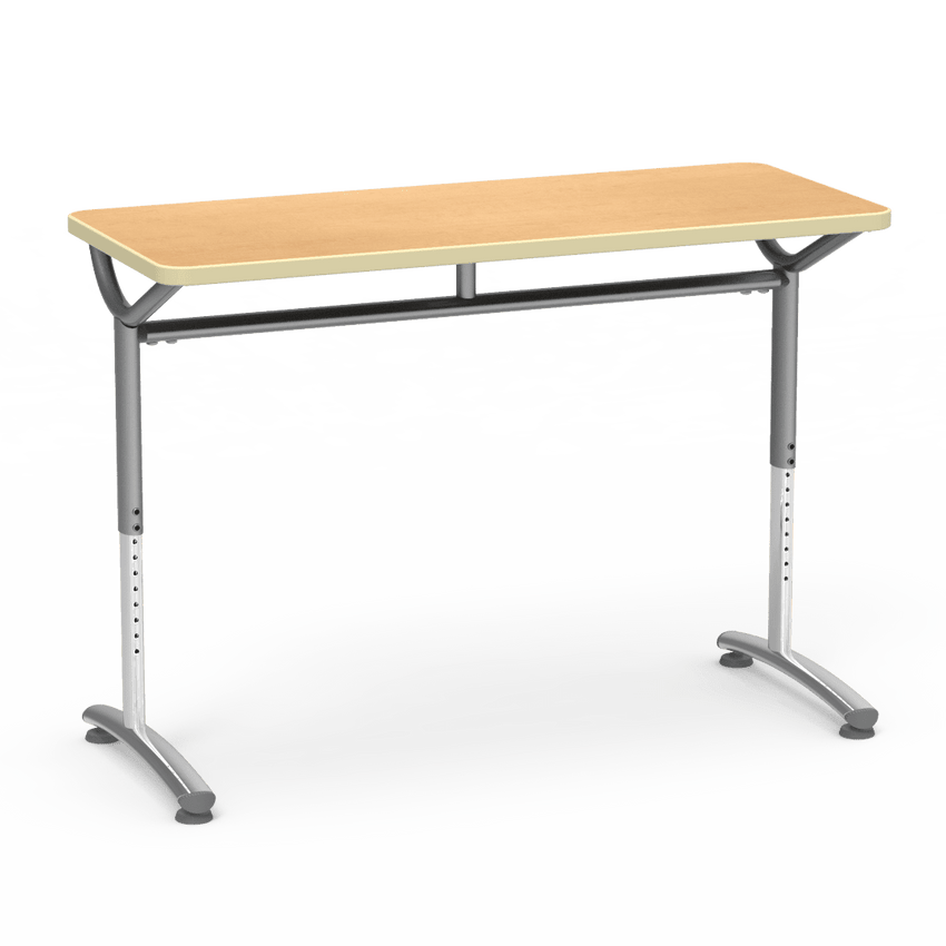 Virco TEXT Series Training Study Computer Desk Table 48"W x 20"D x 26"-34"H (TABLE-TE20488YADJ) - SchoolOutlet