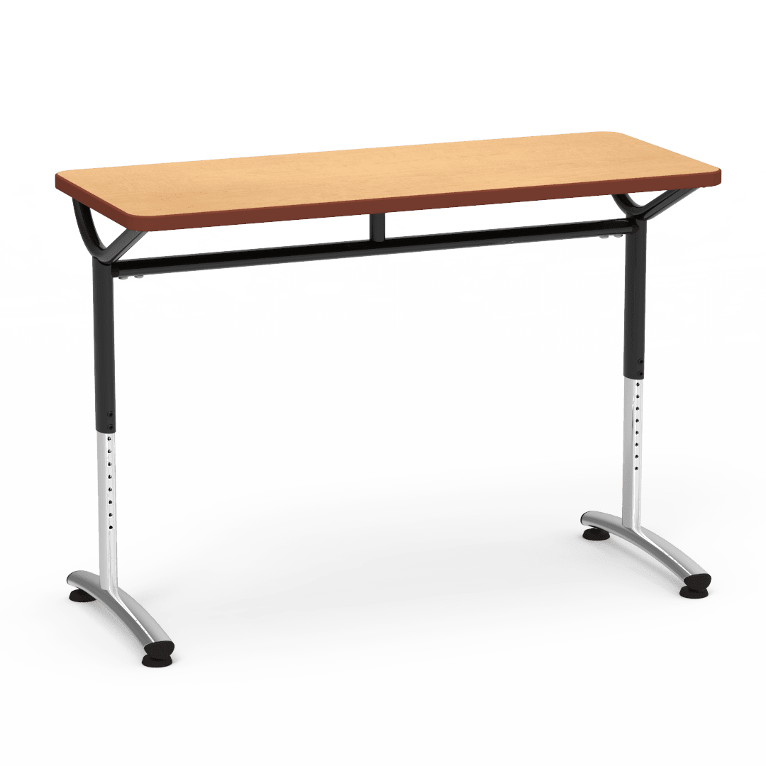 Virco TEXT Series Training Study Computer Desk Table 48"W x 20"D x 26"-34"H (TABLE-TE20488YADJ) - SchoolOutlet