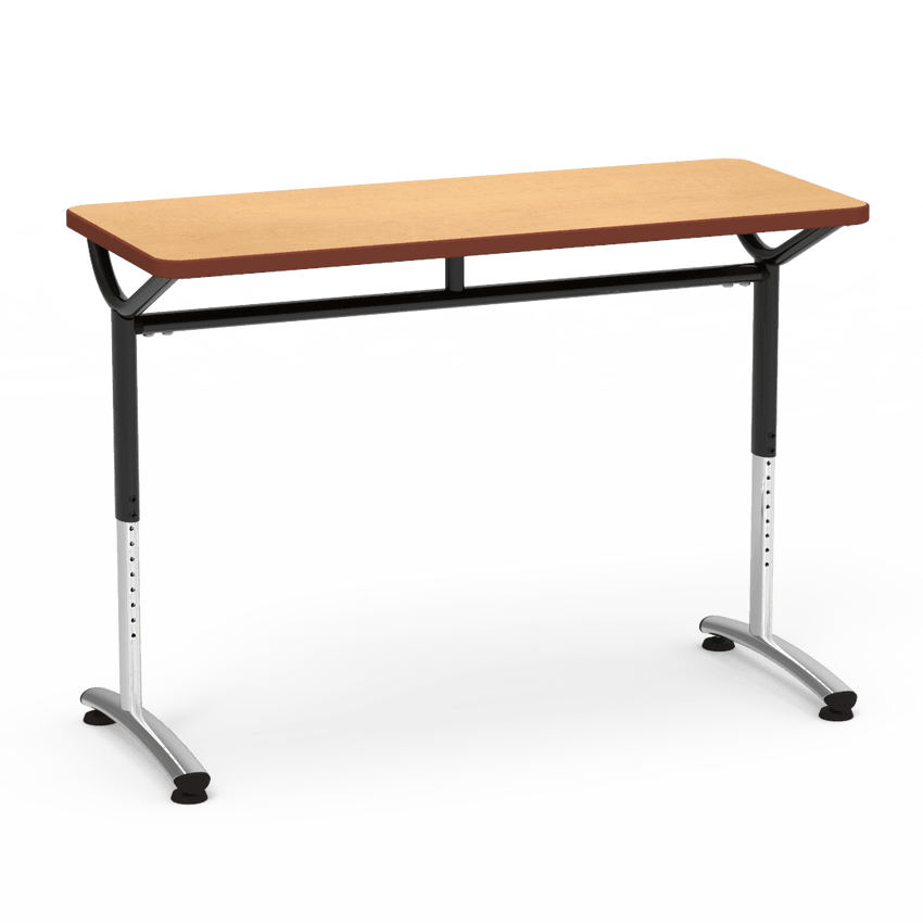 Virco TEXT Series Training Study Computer Desk Table 48"W x 20"D x 26"-34"H (TABLE-TE20488YADJ) - SchoolOutlet