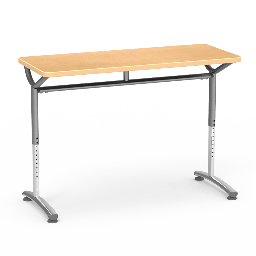Virco TEXT Series Training Study Computer Desk Table 48"W x 20"D x 26"-34"H (TABLE-TE20488YADJ) - SchoolOutlet