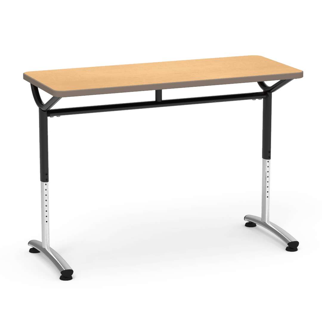 Virco TEXT Series Training Study Computer Desk Table 48"W x 20"D x 26"-34"H (TABLE-TE20488YADJ) - SchoolOutlet
