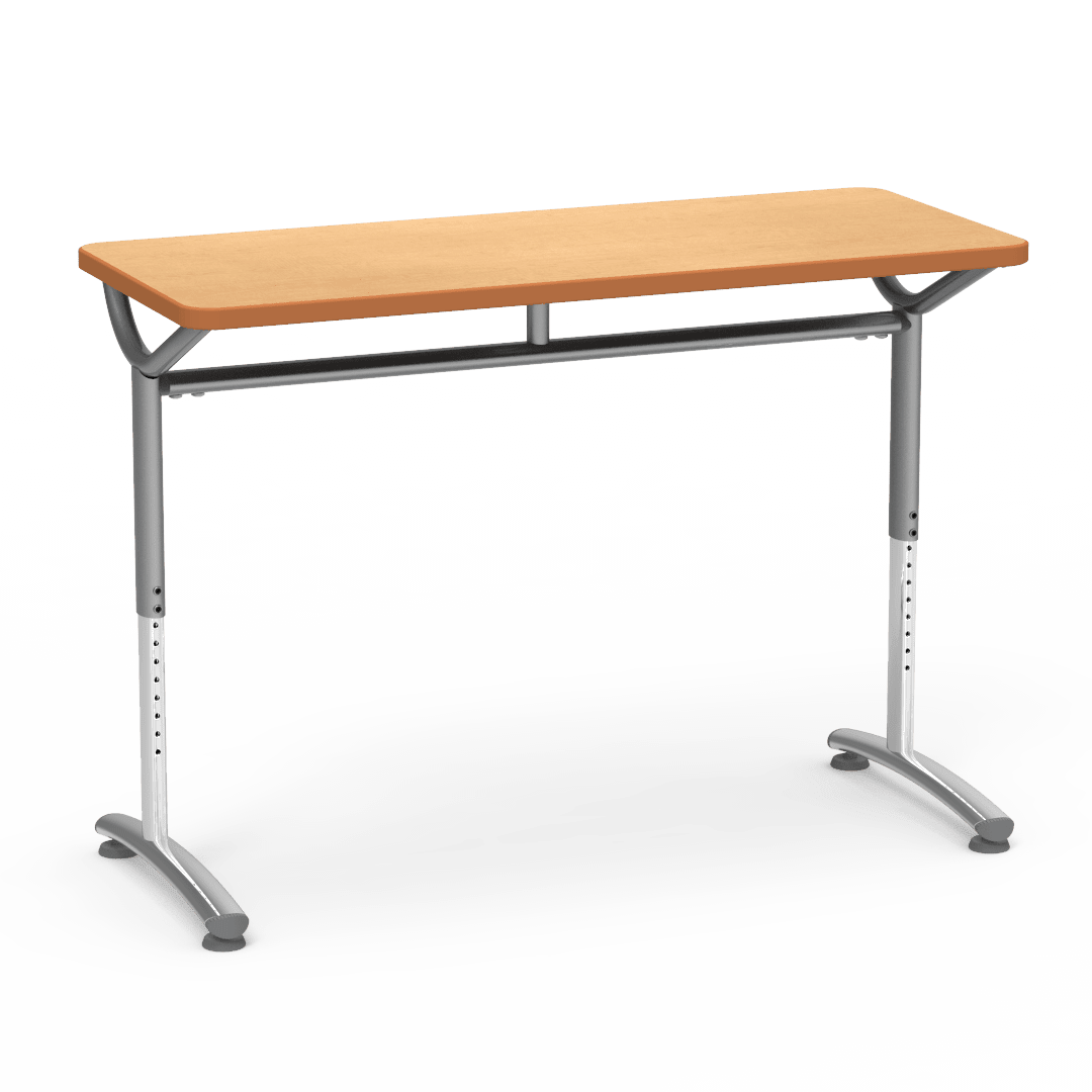 Virco TEXT Series Training Study Computer Desk Table 48"W x 20"D x 26"-34"H (TABLE-TE20488YADJ) - SchoolOutlet