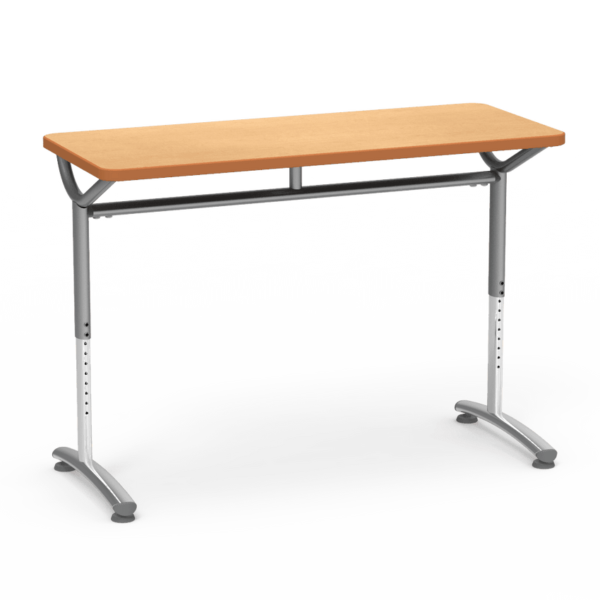 Virco TEXT Series Training Study Computer Desk Table 48"W x 20"D x 26"-34"H (TABLE-TE20488YADJ) - SchoolOutlet