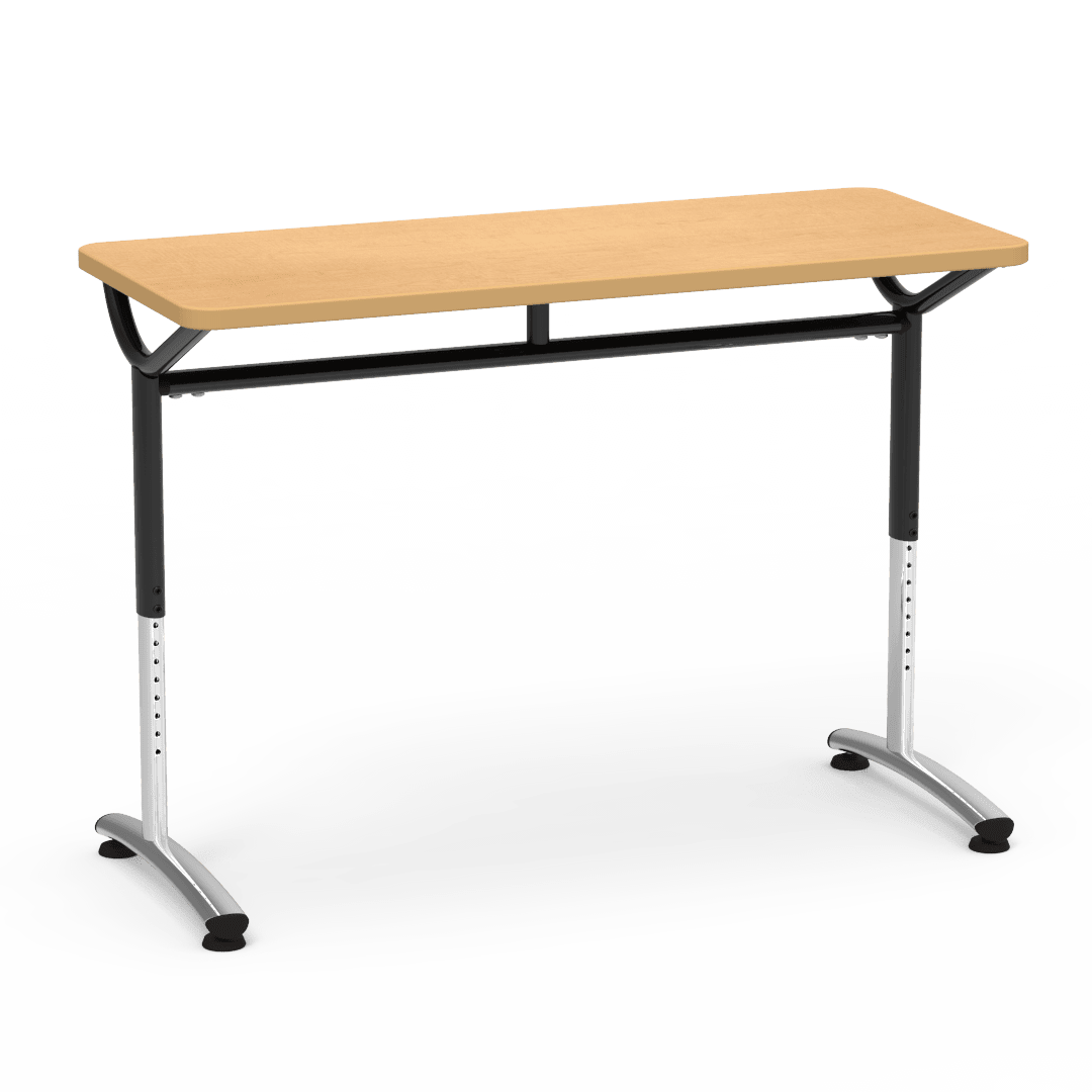 Virco TEXT Series Training Study Computer Desk Table 48"W x 20"D x 26"-34"H (TABLE-TE20488YADJ) - SchoolOutlet
