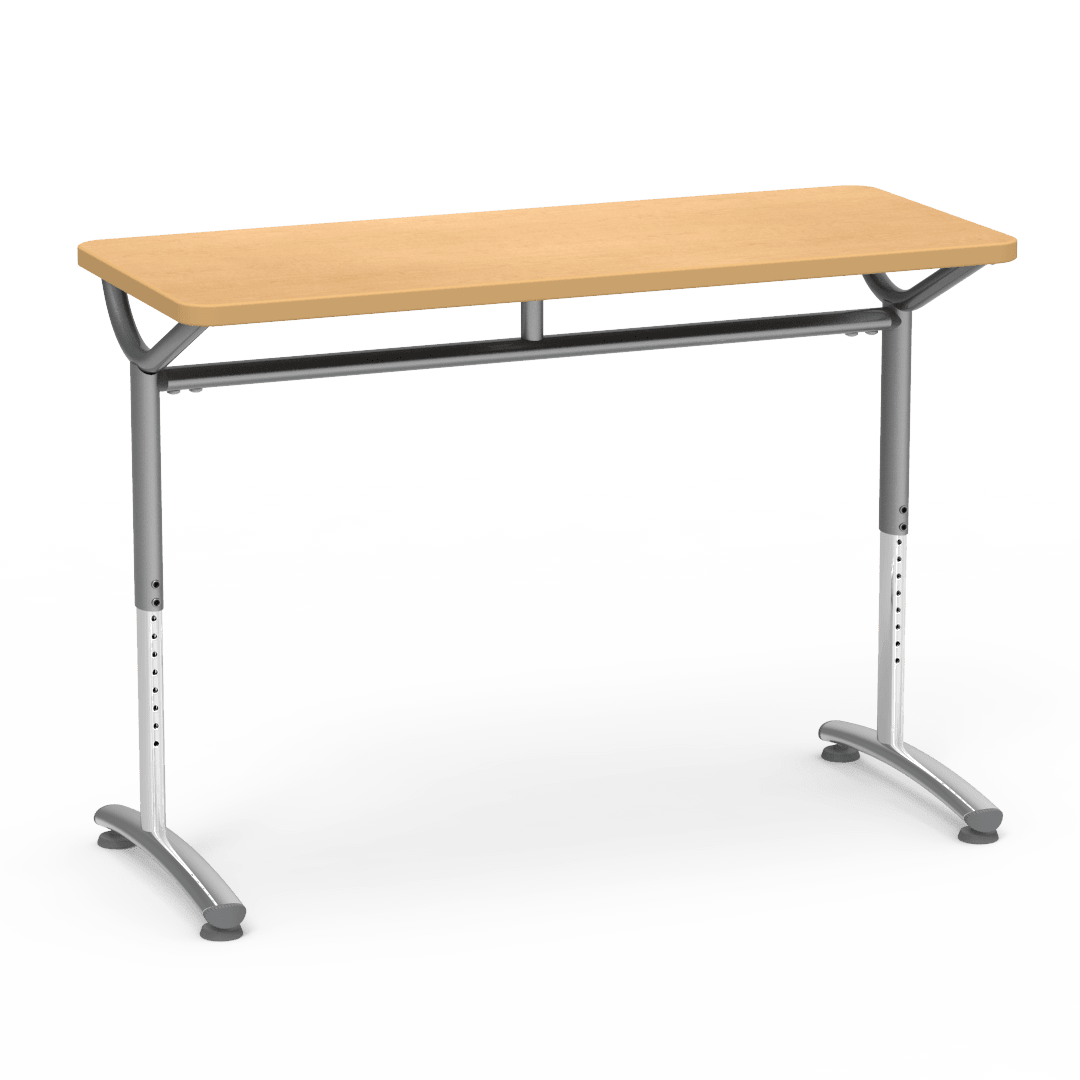 Virco TEXT Series Training Study Computer Desk Table 48"W x 20"D x 26"-34"H (TABLE-TE20488YADJ) - SchoolOutlet
