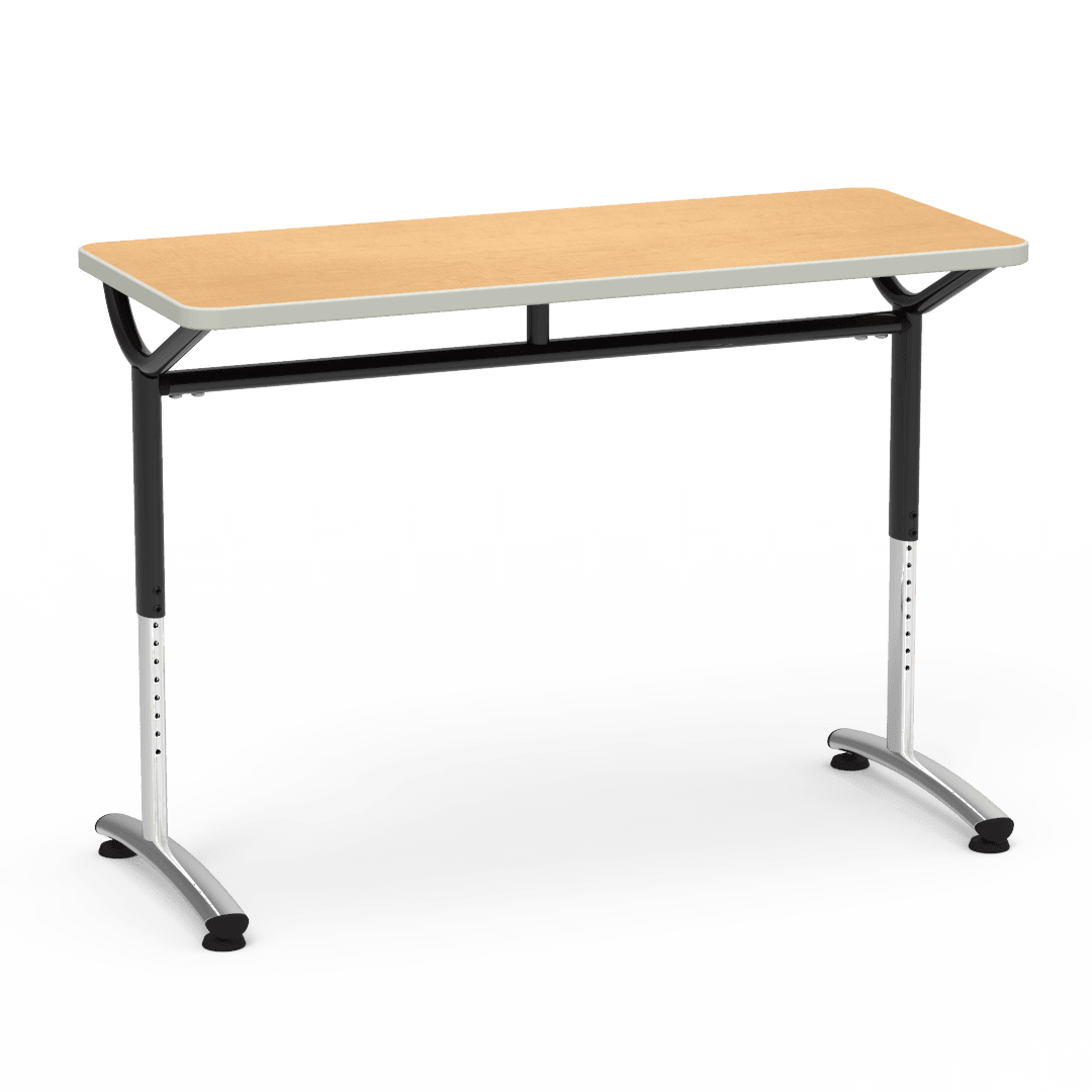 Virco TEXT Series Training Study Computer Desk Table 48"W x 20"D x 26"-34"H (TABLE-TE20488YADJ) - SchoolOutlet