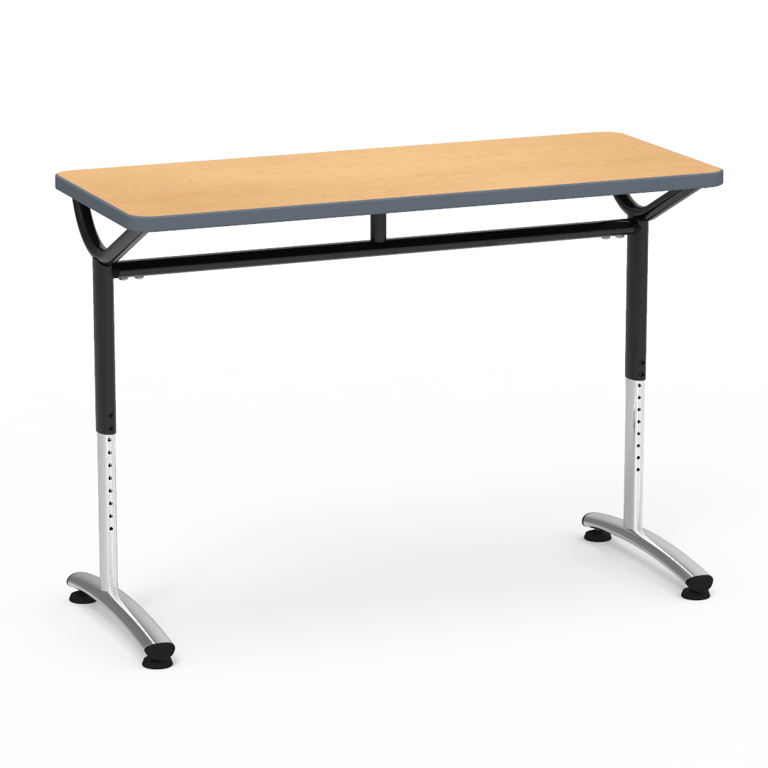 Virco TEXT Series Training Study Computer Desk Table 48"W x 20"D x 26"-34"H (TABLE-TE20488YADJ) - SchoolOutlet