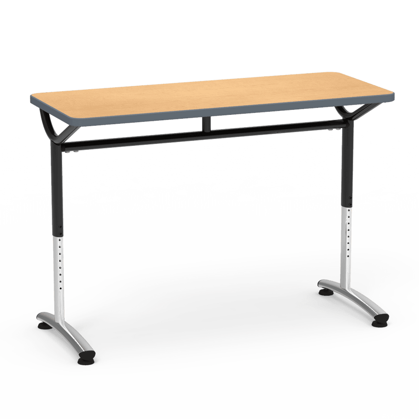 Virco TEXT Series Training Study Computer Desk Table 48"W x 20"D x 26"-34"H (TABLE-TE20488YADJ) - SchoolOutlet