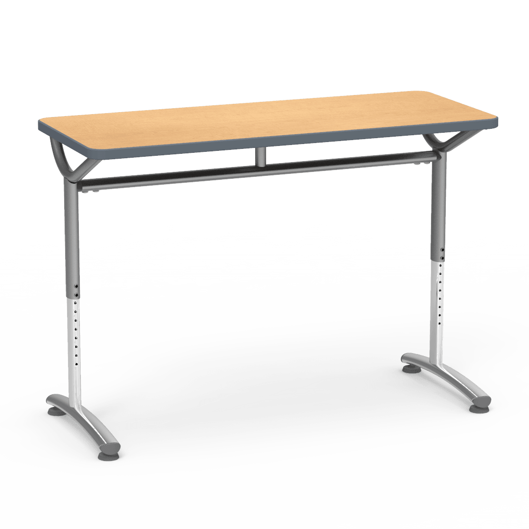Virco TEXT Series Training Study Computer Desk Table 48"W x 20"D x 26"-34"H (TABLE-TE20488YADJ) - SchoolOutlet