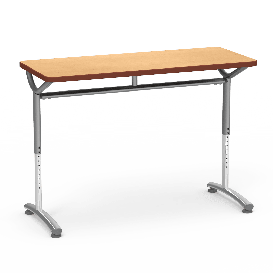 Virco TEXT Series Training Study Computer Desk Table 48"W x 20"D x 26"-34"H (TABLE-TE20488YADJ) - SchoolOutlet
