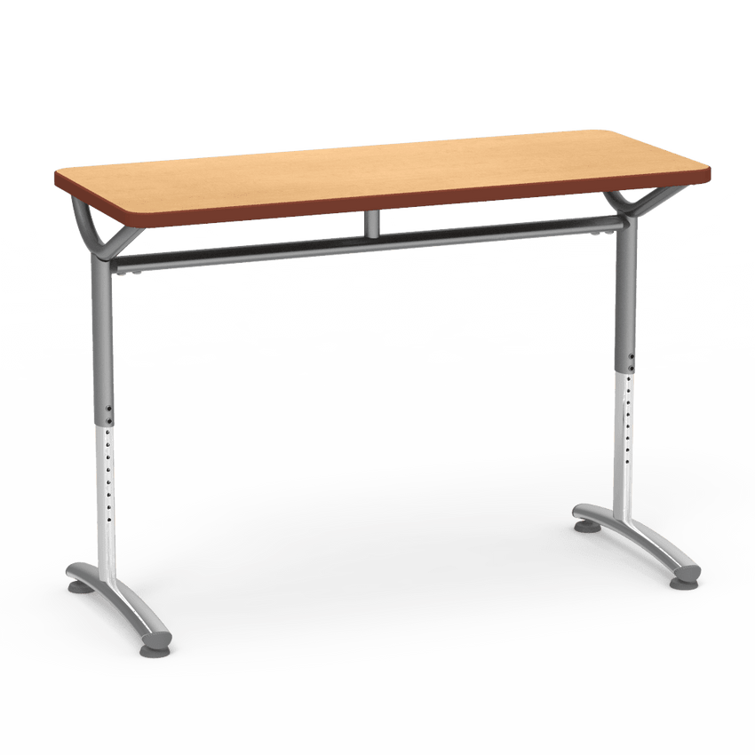 Virco TEXT Series Training Study Computer Desk Table 48"W x 20"D x 26"-34"H (TABLE-TE20488YADJ) - SchoolOutlet