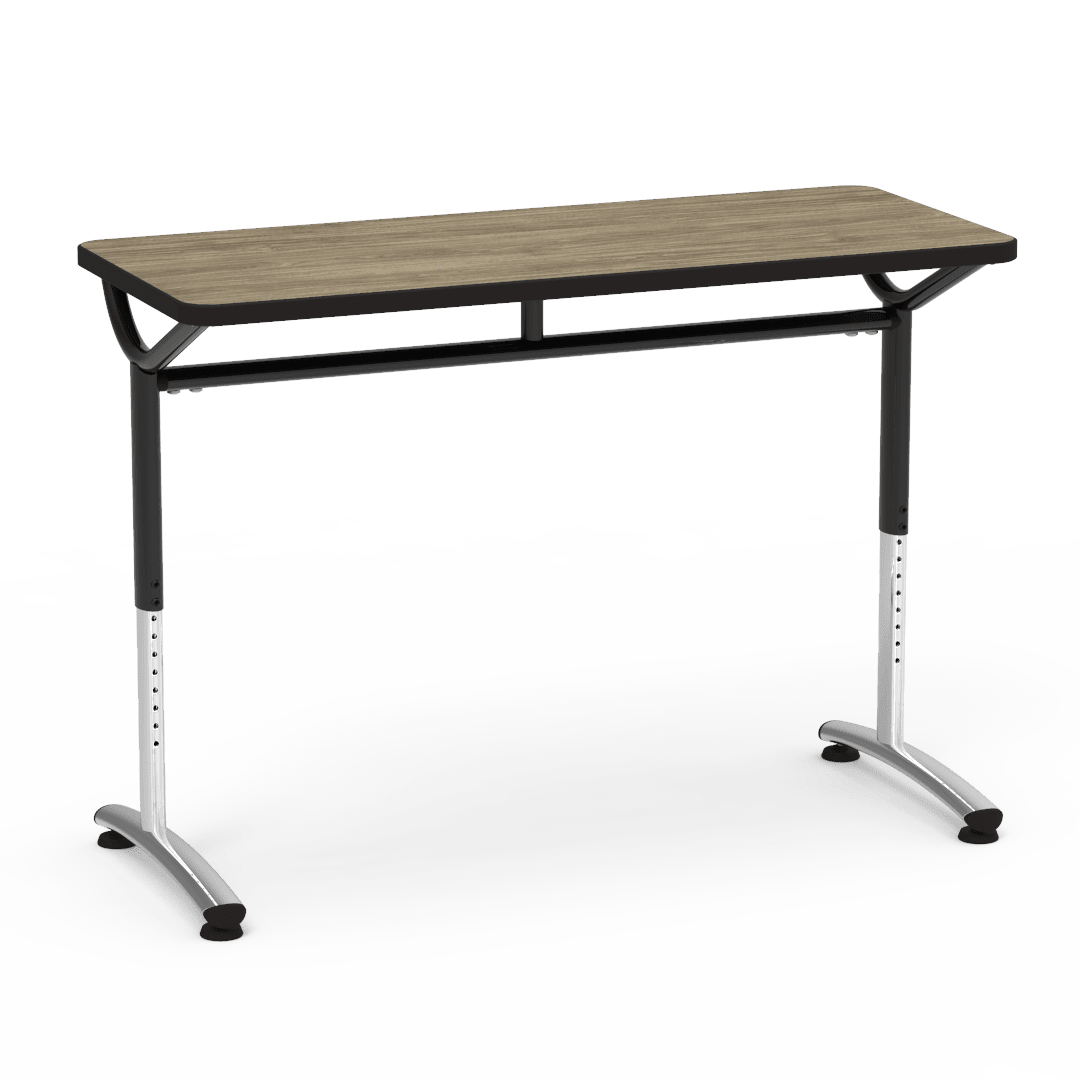 Virco TEXT Series Training Study Computer Desk Table 48"W x 20"D x 26"-34"H (TABLE-TE20488YADJ) - SchoolOutlet
