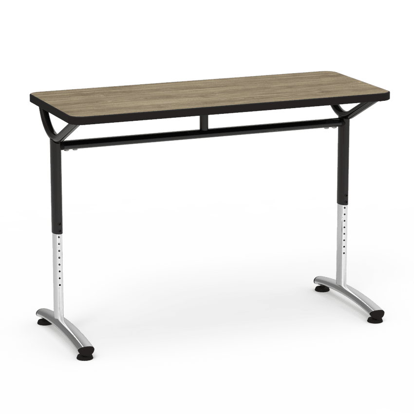 Virco TEXT Series Training Study Computer Desk Table 48"W x 20"D x 26"-34"H (TABLE-TE20488YADJ) - SchoolOutlet