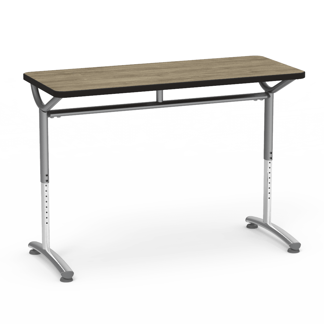 Virco TEXT Series Training Study Computer Desk Table 48"W x 20"D x 26"-34"H (TABLE-TE20488YADJ) - SchoolOutlet