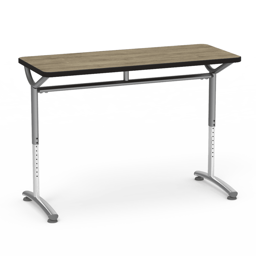 Virco TEXT Series Training Study Computer Desk Table 48"W x 20"D x 26"-34"H (TABLE-TE20488YADJ) - SchoolOutlet