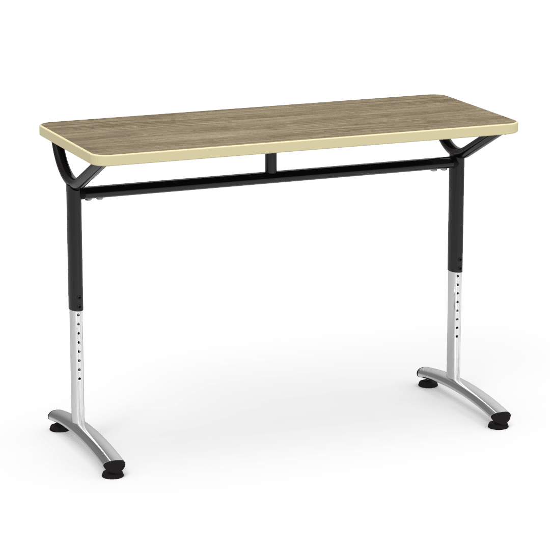 Virco TEXT Series Training Study Computer Desk Table 48"W x 20"D x 26"-34"H (TABLE-TE20488YADJ) - SchoolOutlet