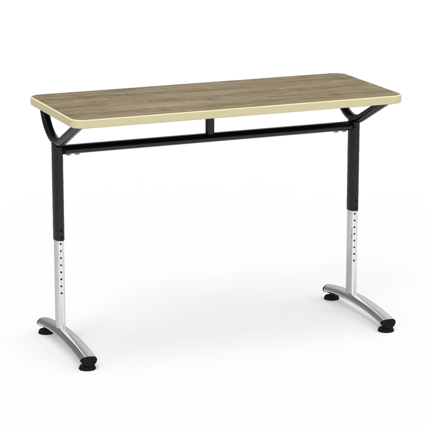 Virco TEXT Series Training Study Computer Desk Table 48"W x 20"D x 26"-34"H (TABLE-TE20488YADJ) - SchoolOutlet