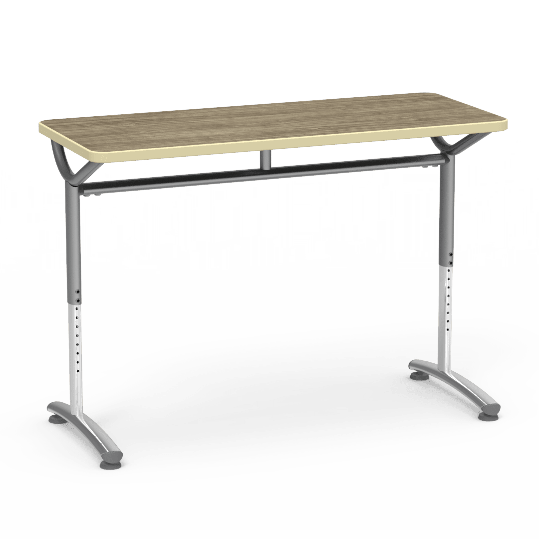 Virco TEXT Series Training Study Computer Desk Table 48"W x 20"D x 26"-34"H (TABLE-TE20488YADJ) - SchoolOutlet