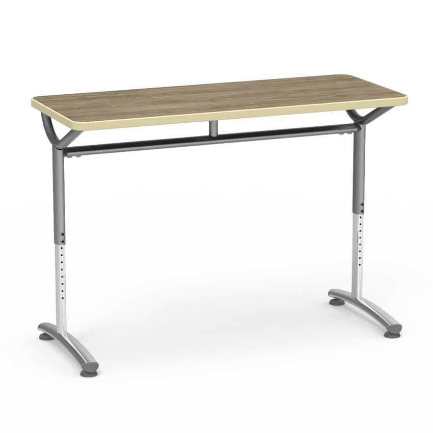 Virco TEXT Series Training Study Computer Desk Table 48"W x 20"D x 26"-34"H (TABLE-TE20488YADJ) - SchoolOutlet