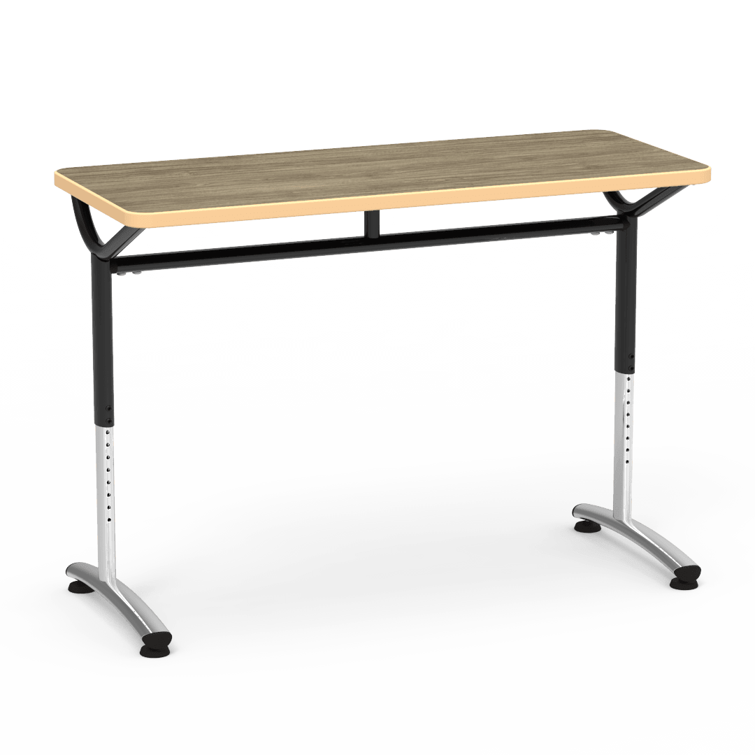 Virco TEXT Series Training Study Computer Desk Table 48"W x 20"D x 26"-34"H (TABLE-TE20488YADJ) - SchoolOutlet