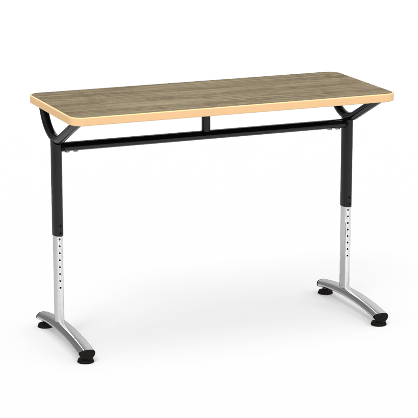 Virco TEXT Series Training Study Computer Desk Table 48"W x 20"D x 26"-34"H (TABLE-TE20488YADJ) - SchoolOutlet