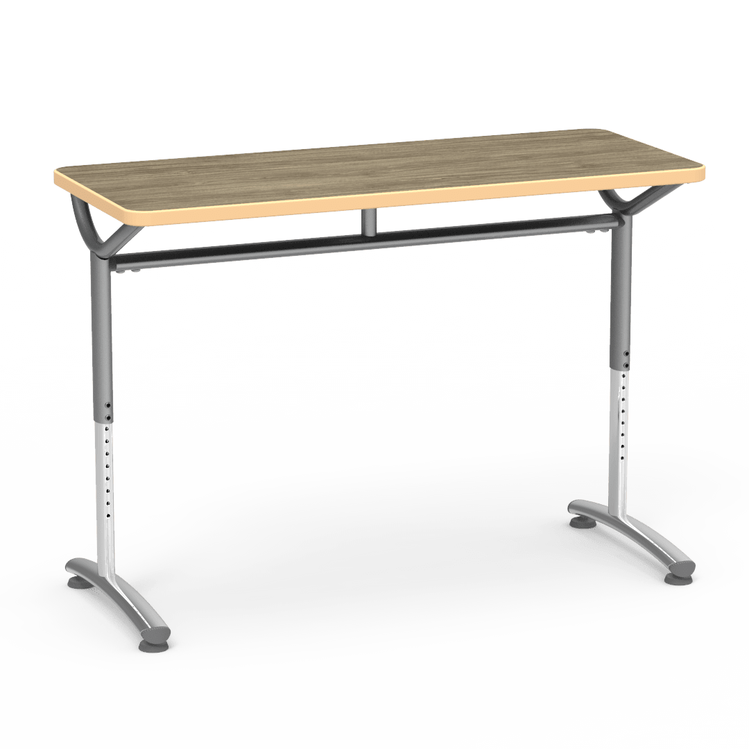 Virco TEXT Series Training Study Computer Desk Table 48"W x 20"D x 26"-34"H (TABLE-TE20488YADJ) - SchoolOutlet