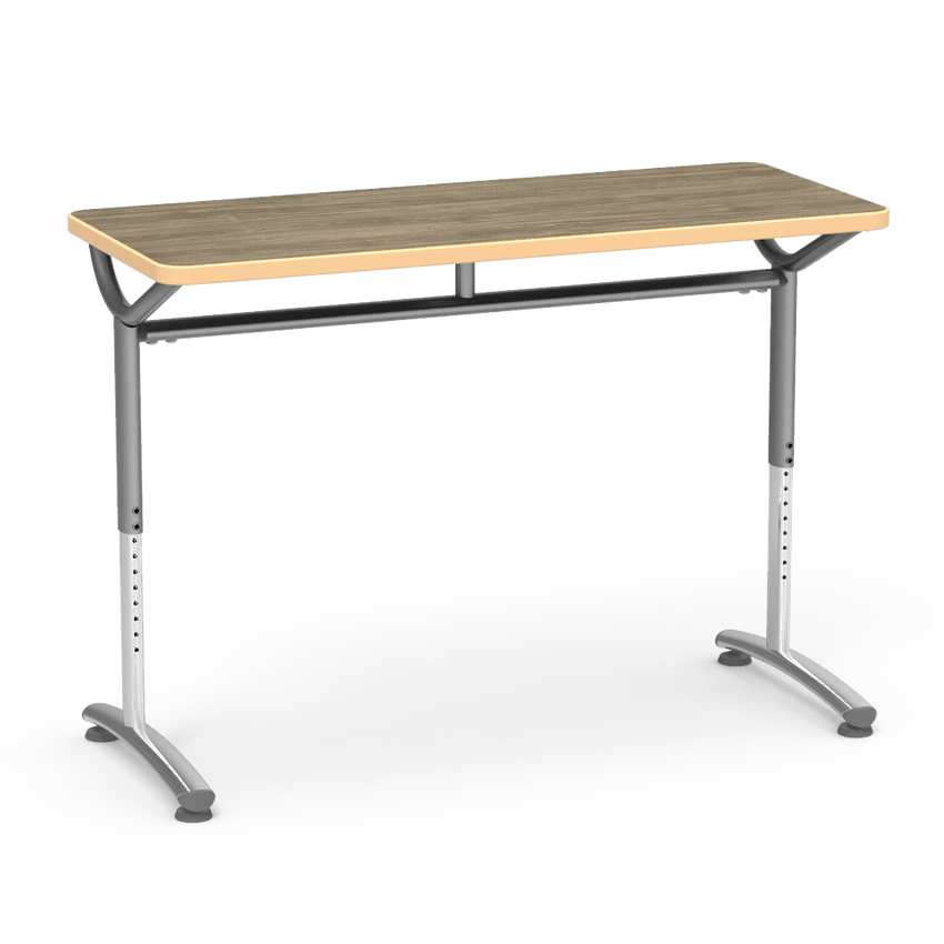 Virco TEXT Series Training Study Computer Desk Table 48"W x 20"D x 26"-34"H (TABLE-TE20488YADJ) - SchoolOutlet