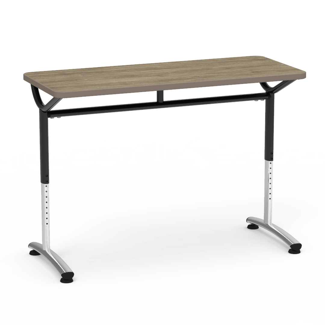 Virco TEXT Series Training Study Computer Desk Table 48"W x 20"D x 26"-34"H (TABLE-TE20488YADJ) - SchoolOutlet