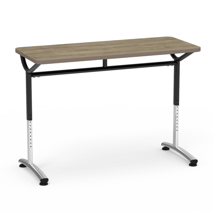 Virco TEXT Series Training Study Computer Desk Table 48"W x 20"D x 26"-34"H (TABLE-TE20488YADJ) - SchoolOutlet