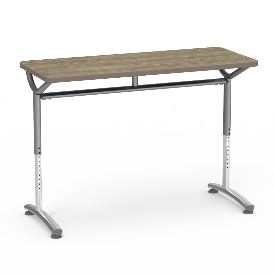 Virco TEXT Series Training Study Computer Desk Table 48"W x 20"D x 26"-34"H (TABLE-TE20488YADJ) - SchoolOutlet