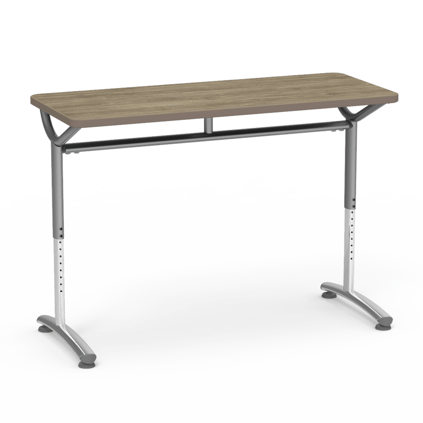 Virco TEXT Series Training Study Computer Desk Table 48"W x 20"D x 26"-34"H (TABLE-TE20488YADJ) - SchoolOutlet