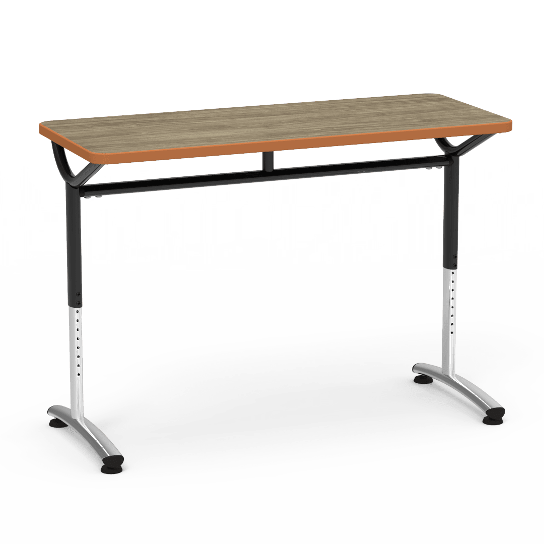 Virco TEXT Series Training Study Computer Desk Table 48"W x 20"D x 26"-34"H (TABLE-TE20488YADJ) - SchoolOutlet