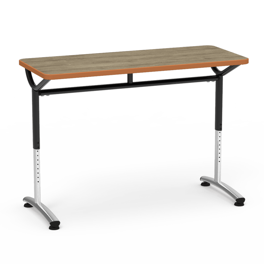 Virco TEXT Series Training Study Computer Desk Table 48"W x 20"D x 26"-34"H (TABLE-TE20488YADJ) - SchoolOutlet