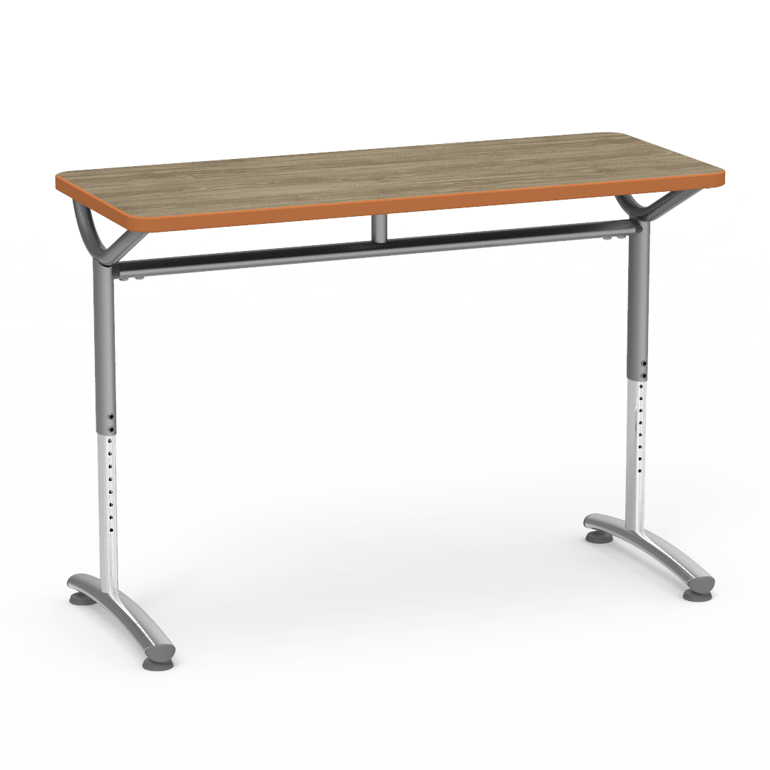 Virco TEXT Series Training Study Computer Desk Table 48"W x 20"D x 26"-34"H (TABLE-TE20488YADJ) - SchoolOutlet