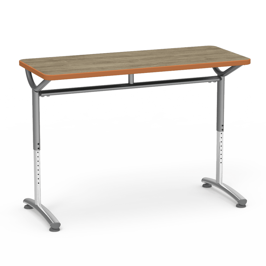 Virco TEXT Series Training Study Computer Desk Table 48"W x 20"D x 26"-34"H (TABLE-TE20488YADJ) - SchoolOutlet