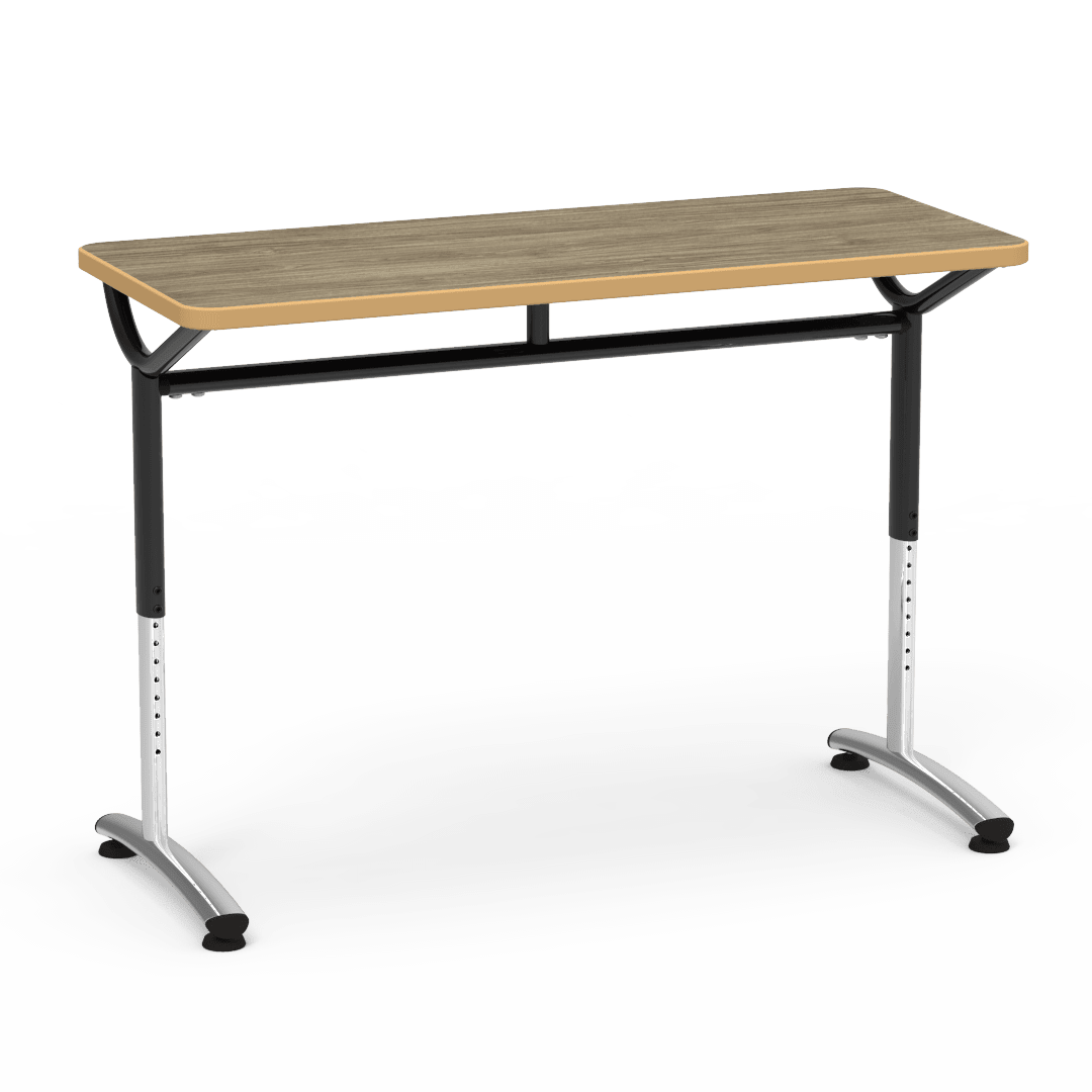 Virco TEXT Series Training Study Computer Desk Table 48"W x 20"D x 26"-34"H (TABLE-TE20488YADJ) - SchoolOutlet