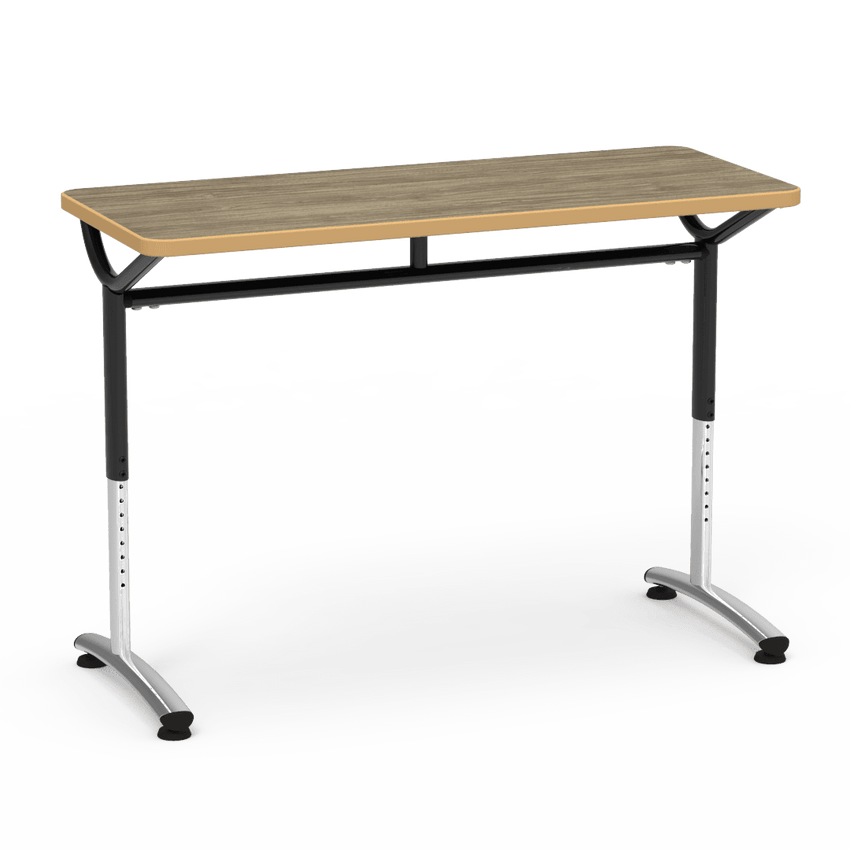 Virco TEXT Series Training Study Computer Desk Table 48"W x 20"D x 26"-34"H (TABLE-TE20488YADJ) - SchoolOutlet