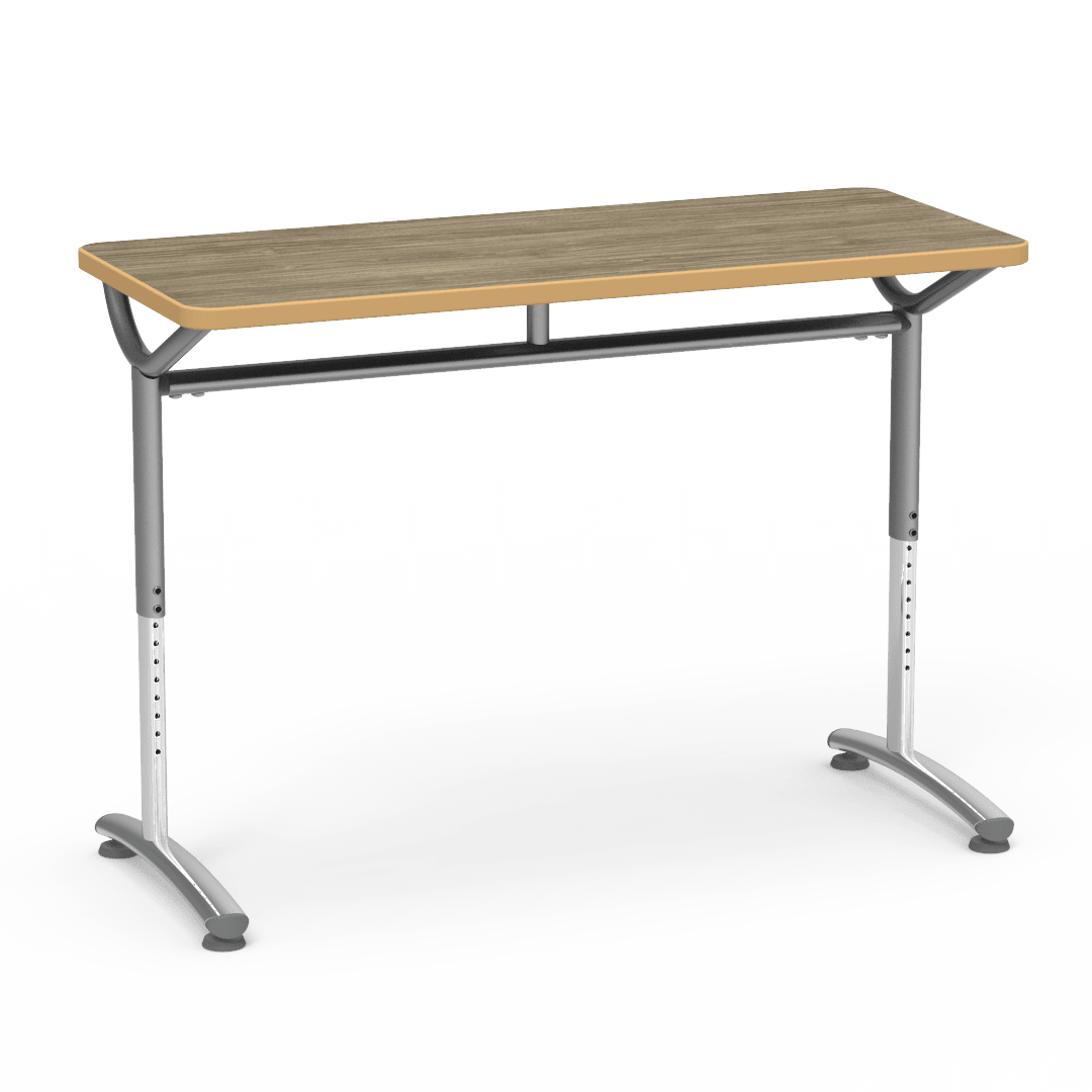 Virco TEXT Series Training Study Computer Desk Table 48"W x 20"D x 26"-34"H (TABLE-TE20488YADJ) - SchoolOutlet