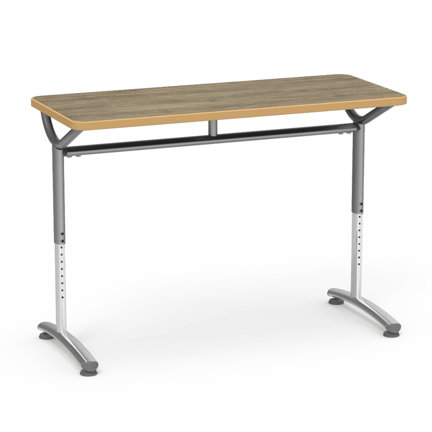 Virco TEXT Series Training Study Computer Desk Table 48"W x 20"D x 26"-34"H (TABLE-TE20488YADJ) - SchoolOutlet