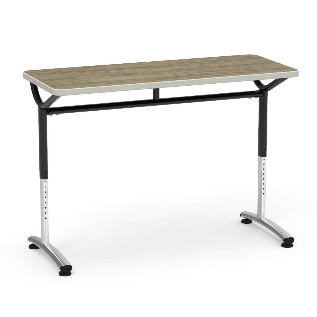 Virco TEXT Series Training Study Computer Desk Table 48"W x 20"D x 26"-34"H (TABLE-TE20488YADJ) - SchoolOutlet