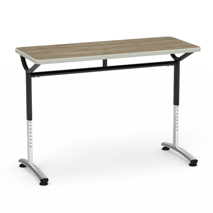 Virco TEXT Series Training Study Computer Desk Table 48"W x 20"D x 26"-34"H (TABLE-TE20488YADJ) - SchoolOutlet