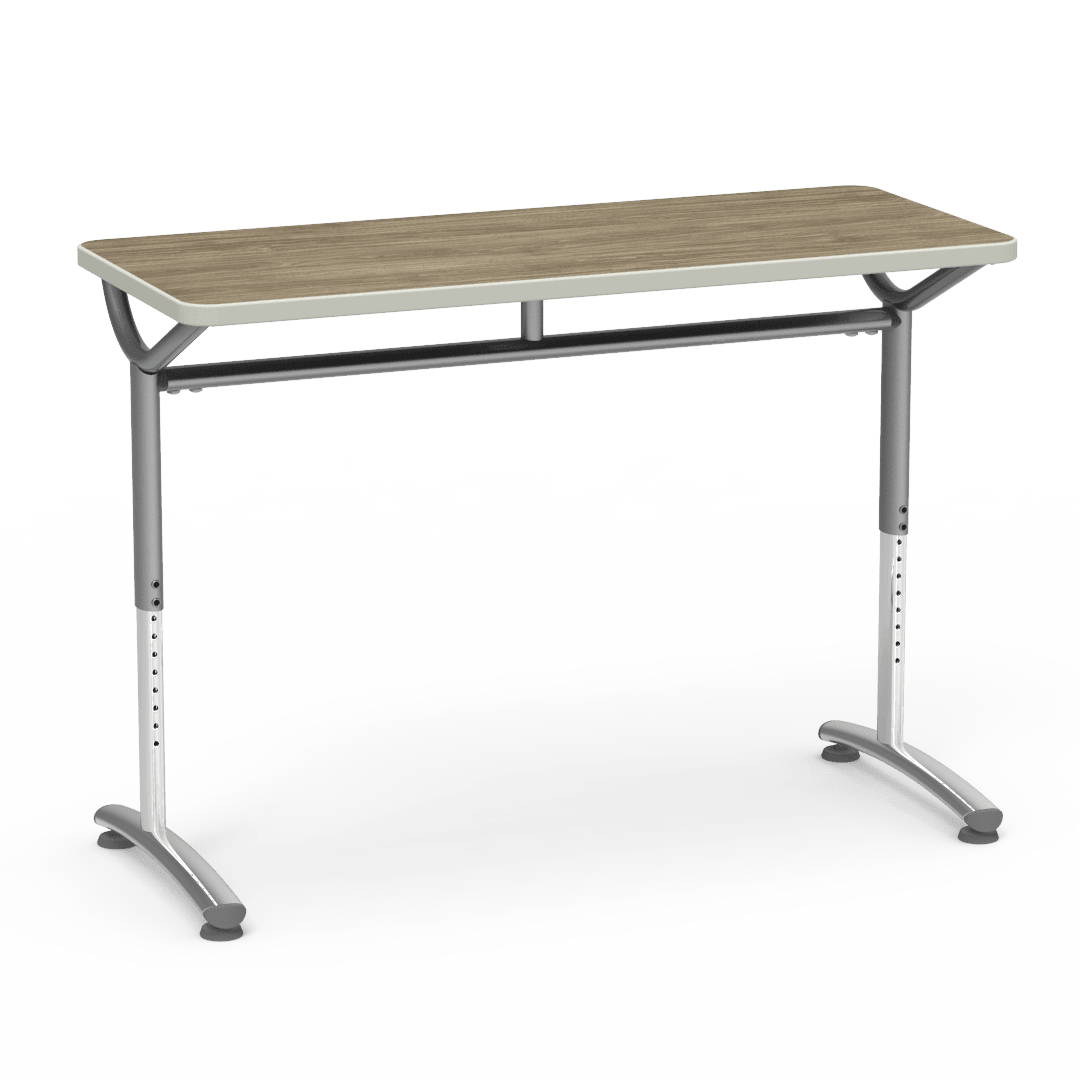 Virco TEXT Series Training Study Computer Desk Table 48"W x 20"D x 26"-34"H (TABLE-TE20488YADJ) - SchoolOutlet