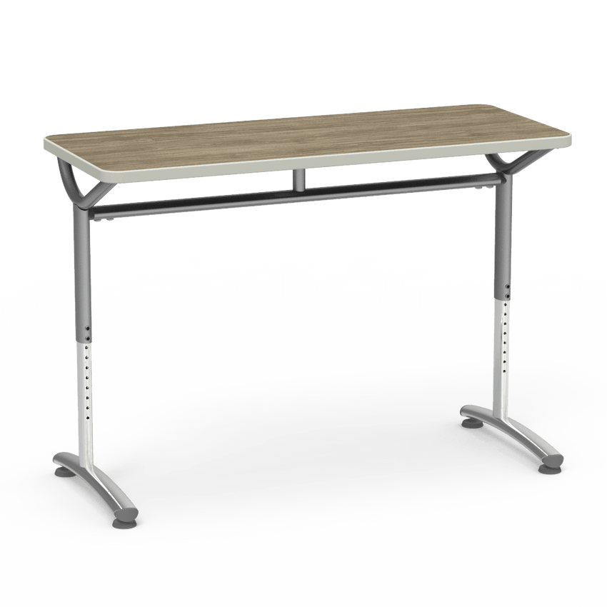 Virco TEXT Series Training Study Computer Desk Table 48"W x 20"D x 26"-34"H (TABLE-TE20488YADJ) - SchoolOutlet
