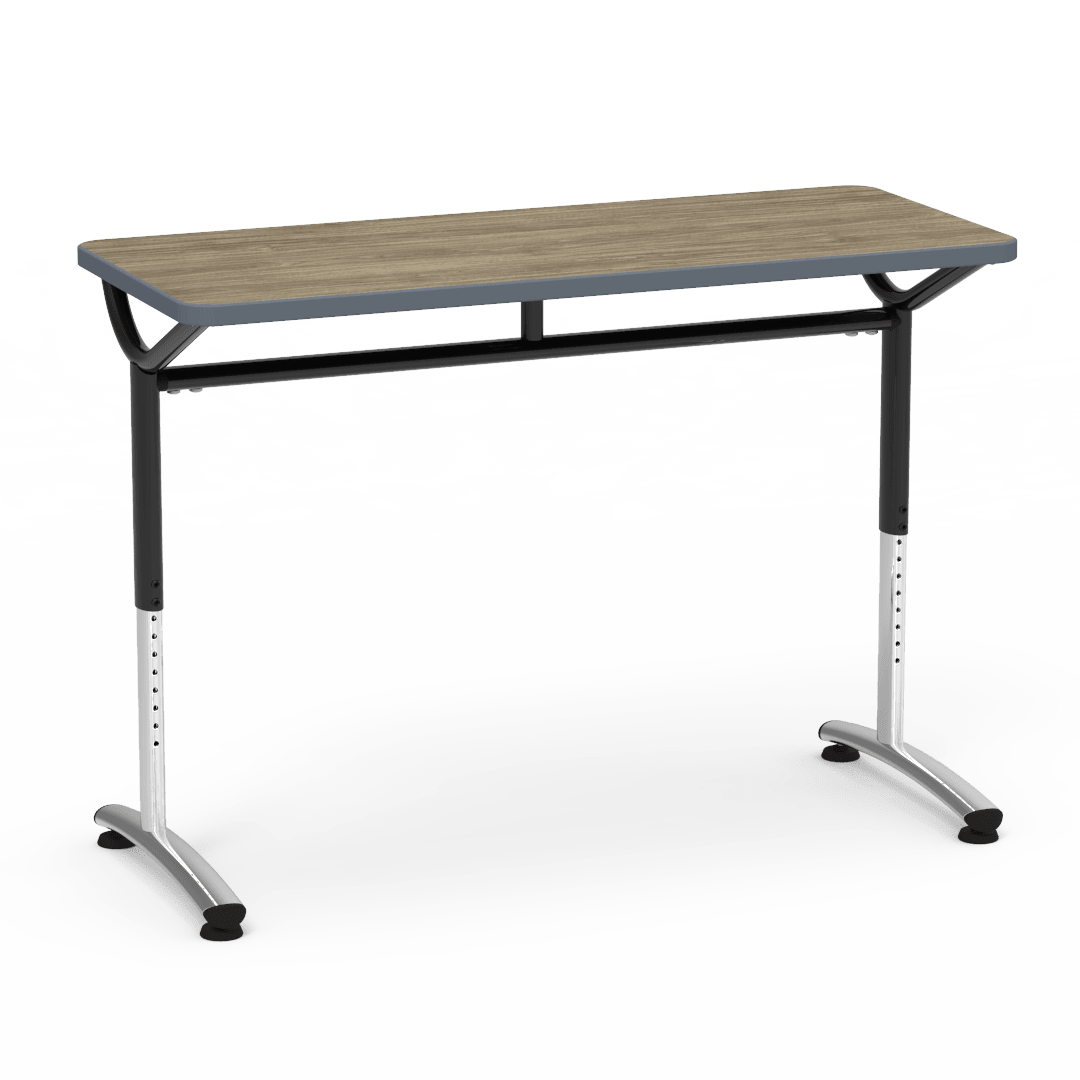 Virco TEXT Series Training Study Computer Desk Table 48"W x 20"D x 26"-34"H (TABLE-TE20488YADJ) - SchoolOutlet