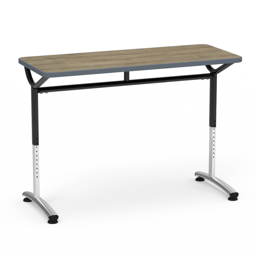 Virco TEXT Series Training Study Computer Desk Table 48"W x 20"D x 26"-34"H (TABLE-TE20488YADJ) - SchoolOutlet