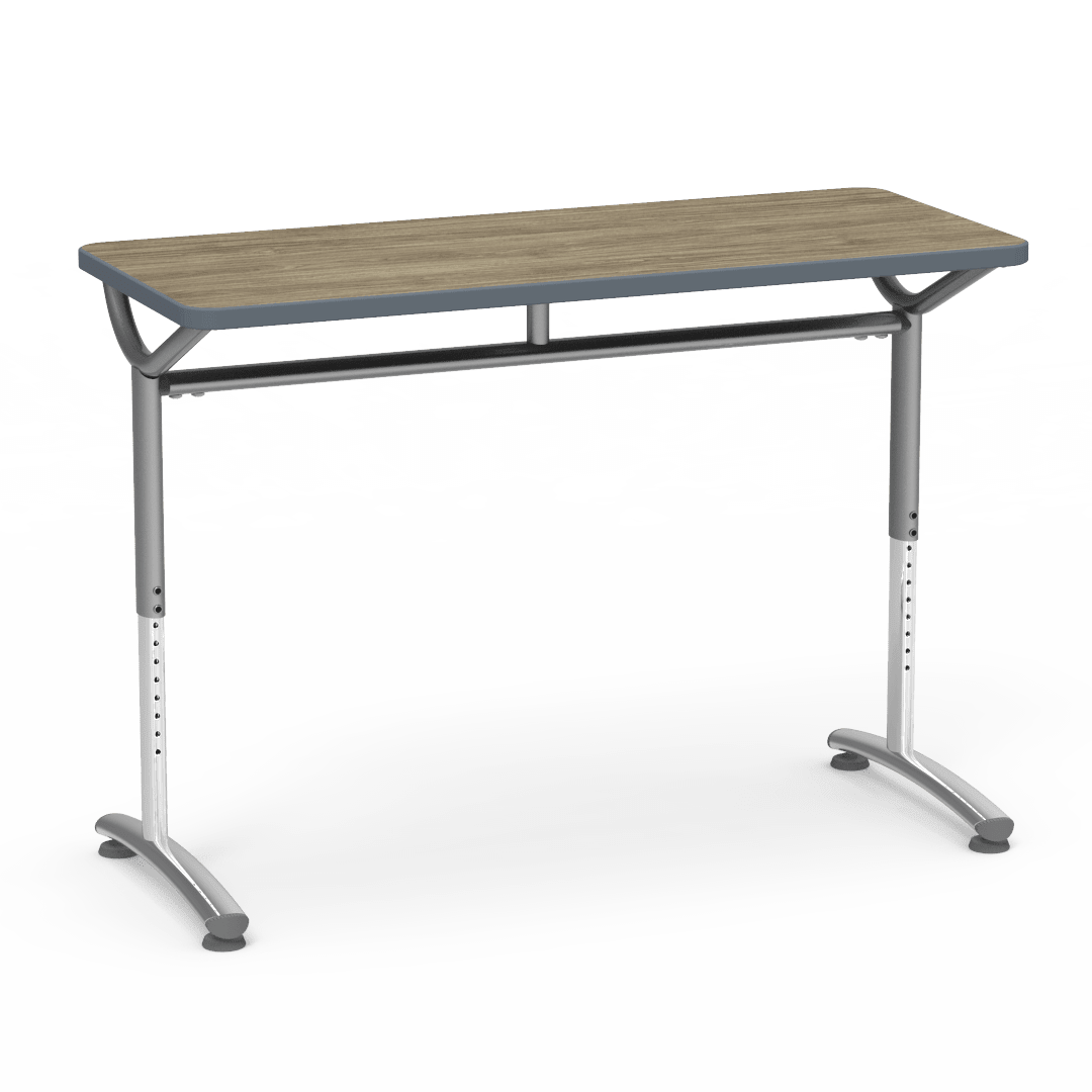 Virco TEXT Series Training Study Computer Desk Table 48"W x 20"D x 26"-34"H (TABLE-TE20488YADJ) - SchoolOutlet