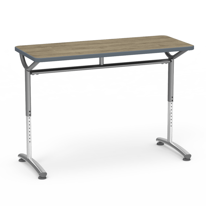 Virco TEXT Series Training Study Computer Desk Table 48"W x 20"D x 26"-34"H (TABLE-TE20488YADJ) - SchoolOutlet